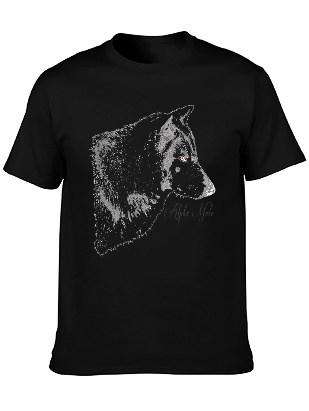Wolf Alpha Male Black T-Shirt