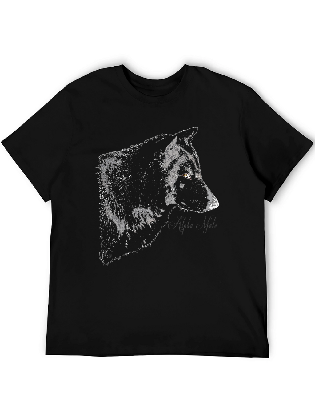 Wolf Alpha Male Black T-Shirt