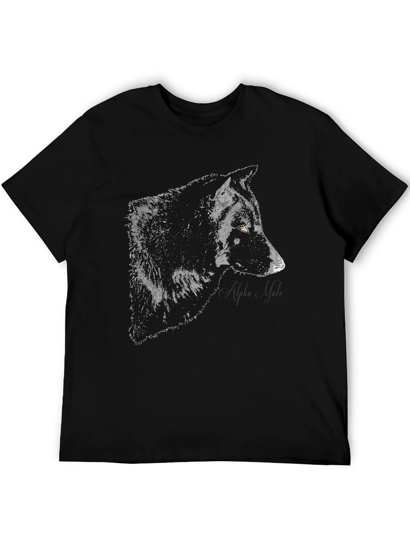 Wolf Alpha Male Black T-Shirt