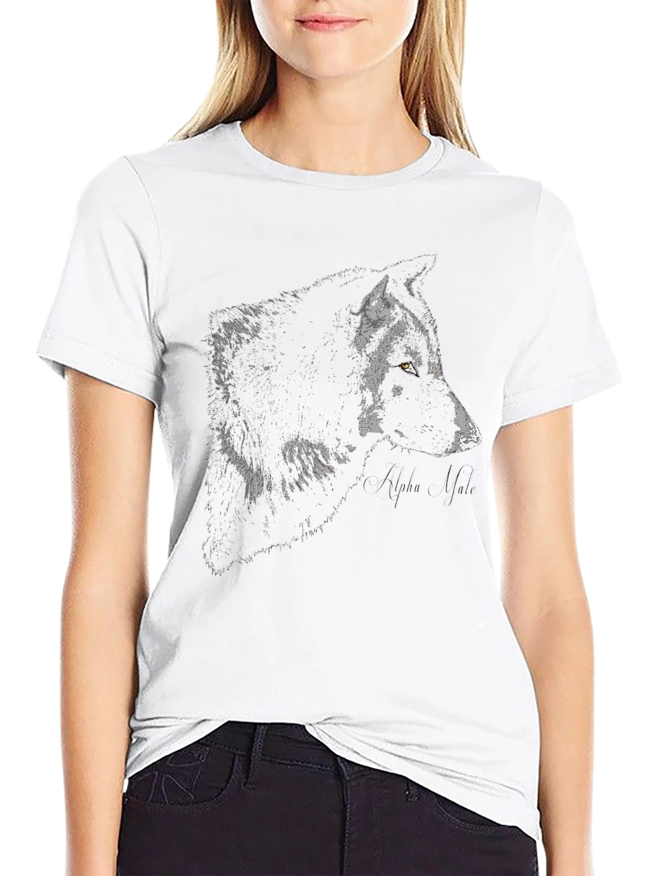 Wolf Alpha Male Black T-Shirt