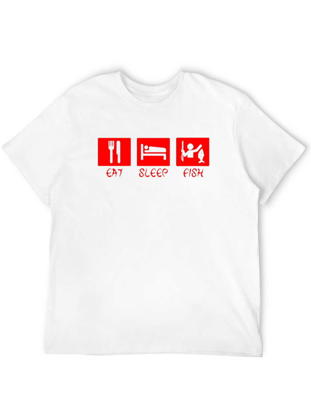 Eat Sleep Fish Graphic Tee - Black Cotton T-Shirt