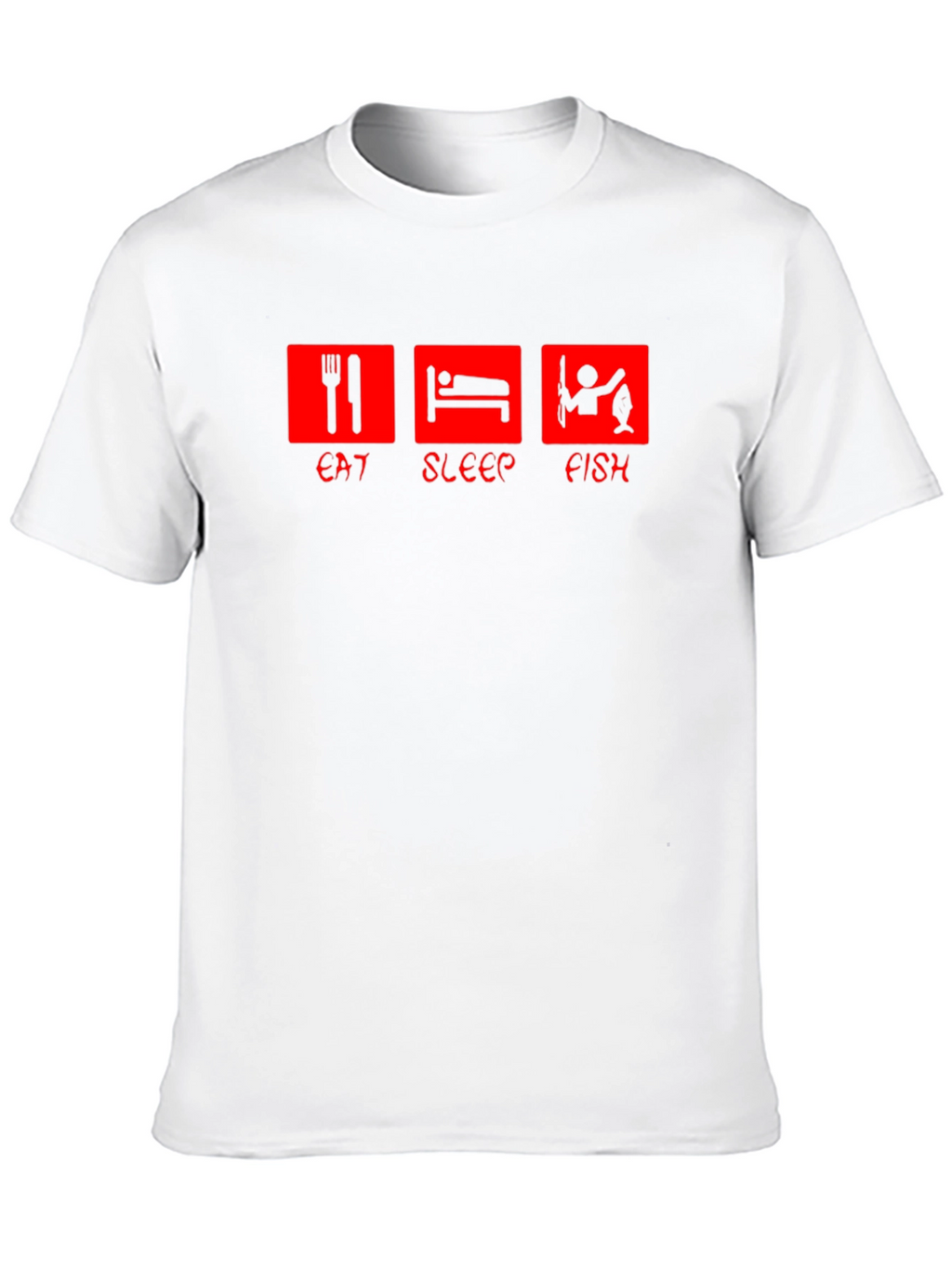 Eat Sleep Fish Graphic Tee - Black Cotton T-Shirt