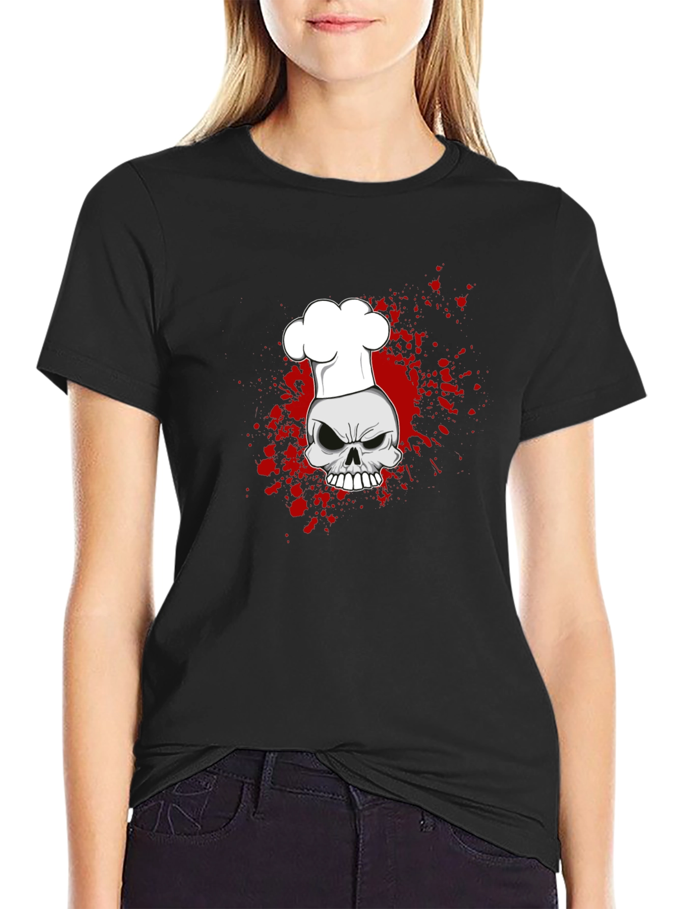 Chef Skull Graphic Tee - Culinary Horror Style