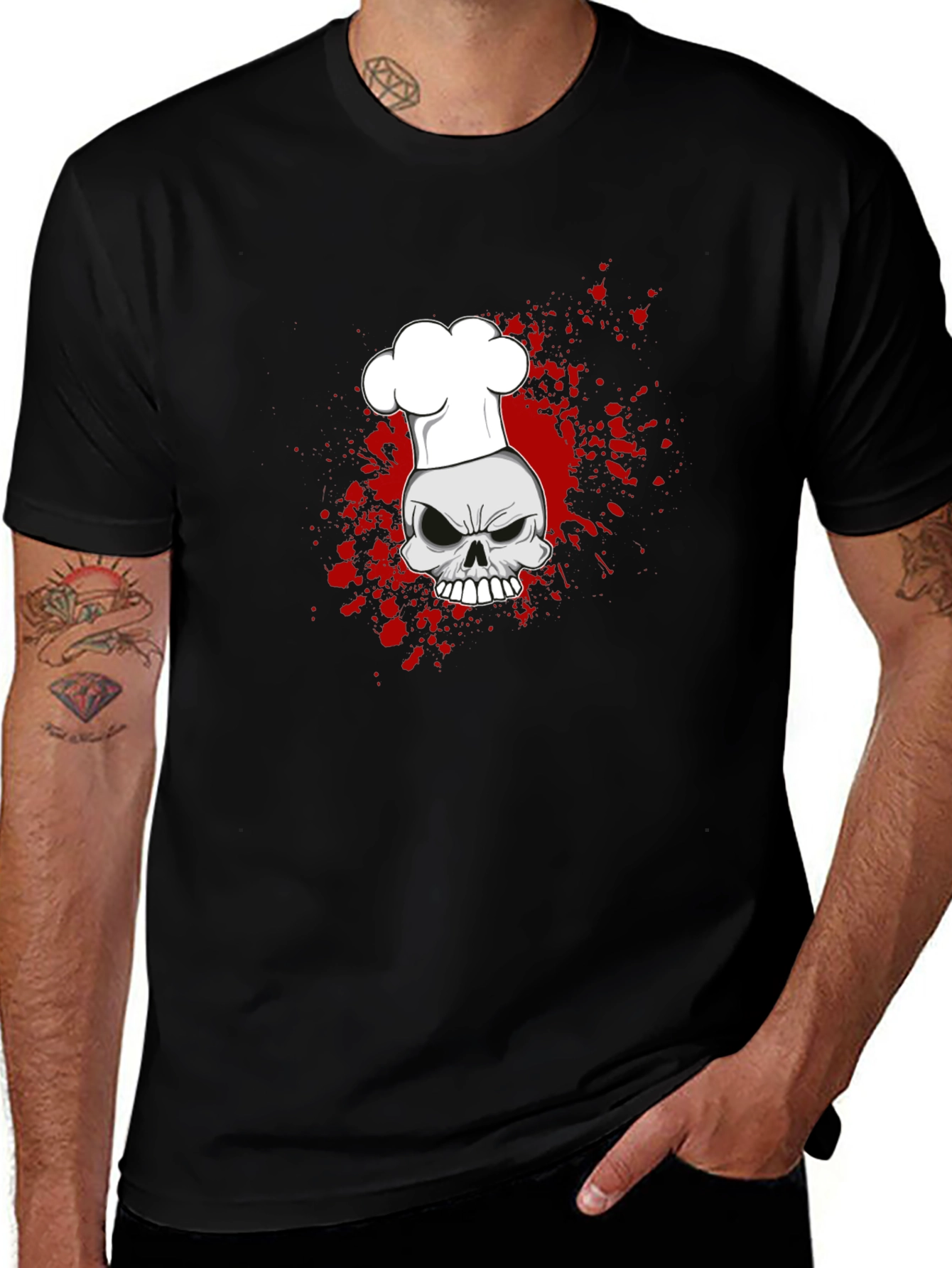 Chef Skull Graphic Tee - Culinary Horror Style