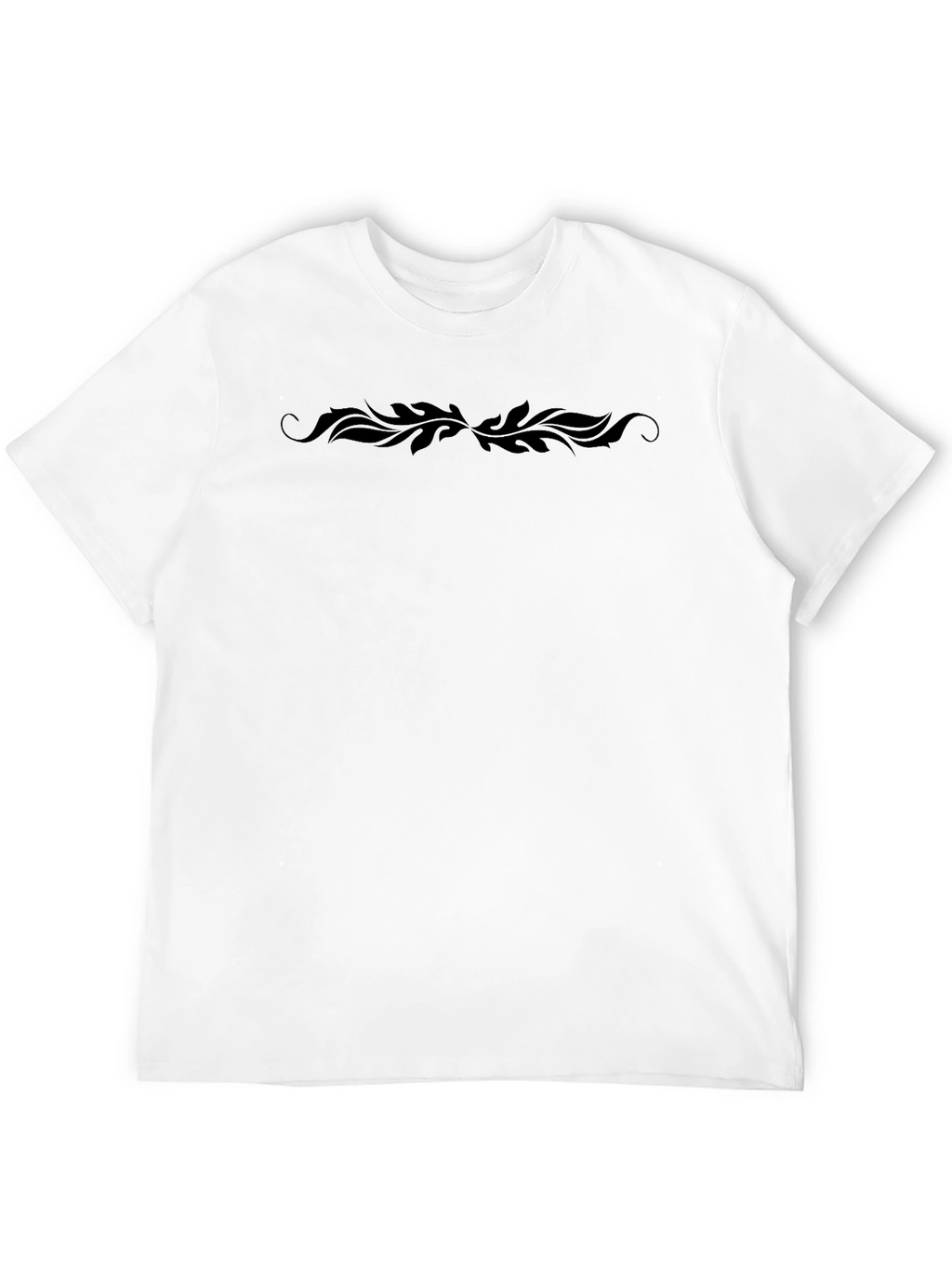 Elegant Black T-Shirt with Swirl Design