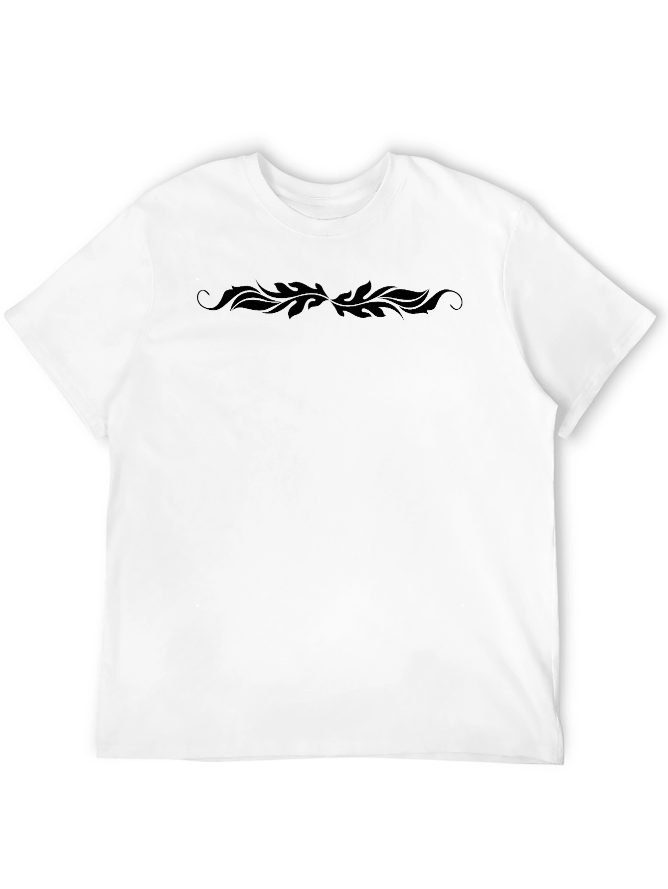 Elegant Black T-Shirt with Swirl Design