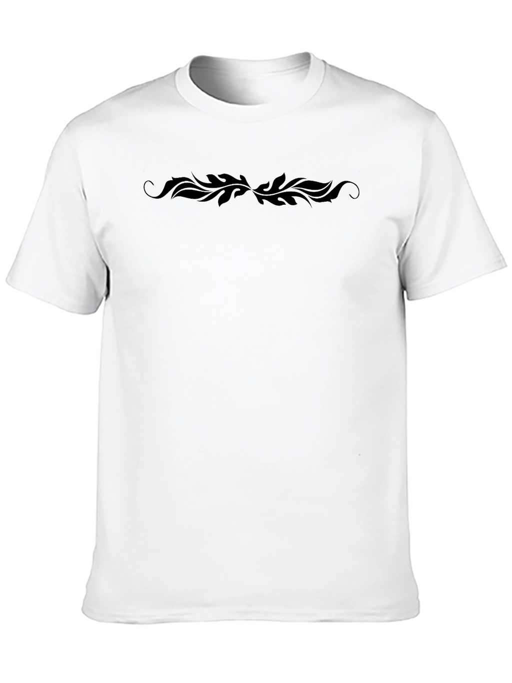Elegant Black T-Shirt with Swirl Design