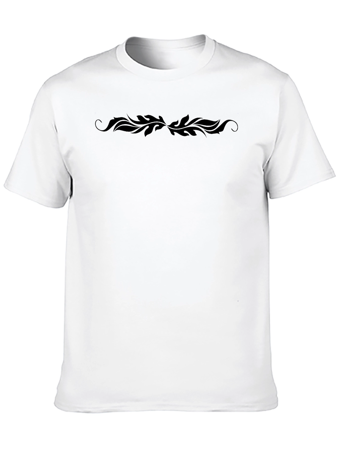 Elegant Black T-Shirt with Swirl Design