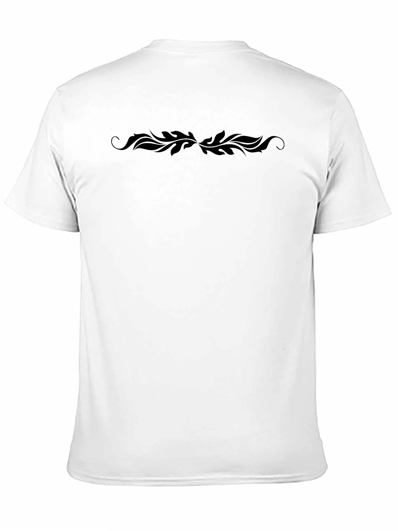 Elegant Black T-Shirt with Swirl Design