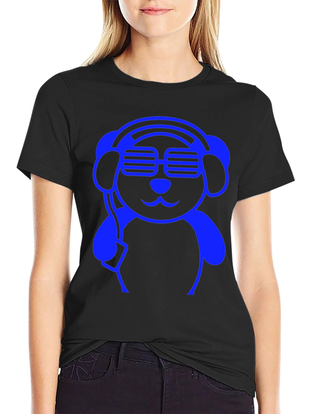 Cool Blue DJ Dog Graphic Tee