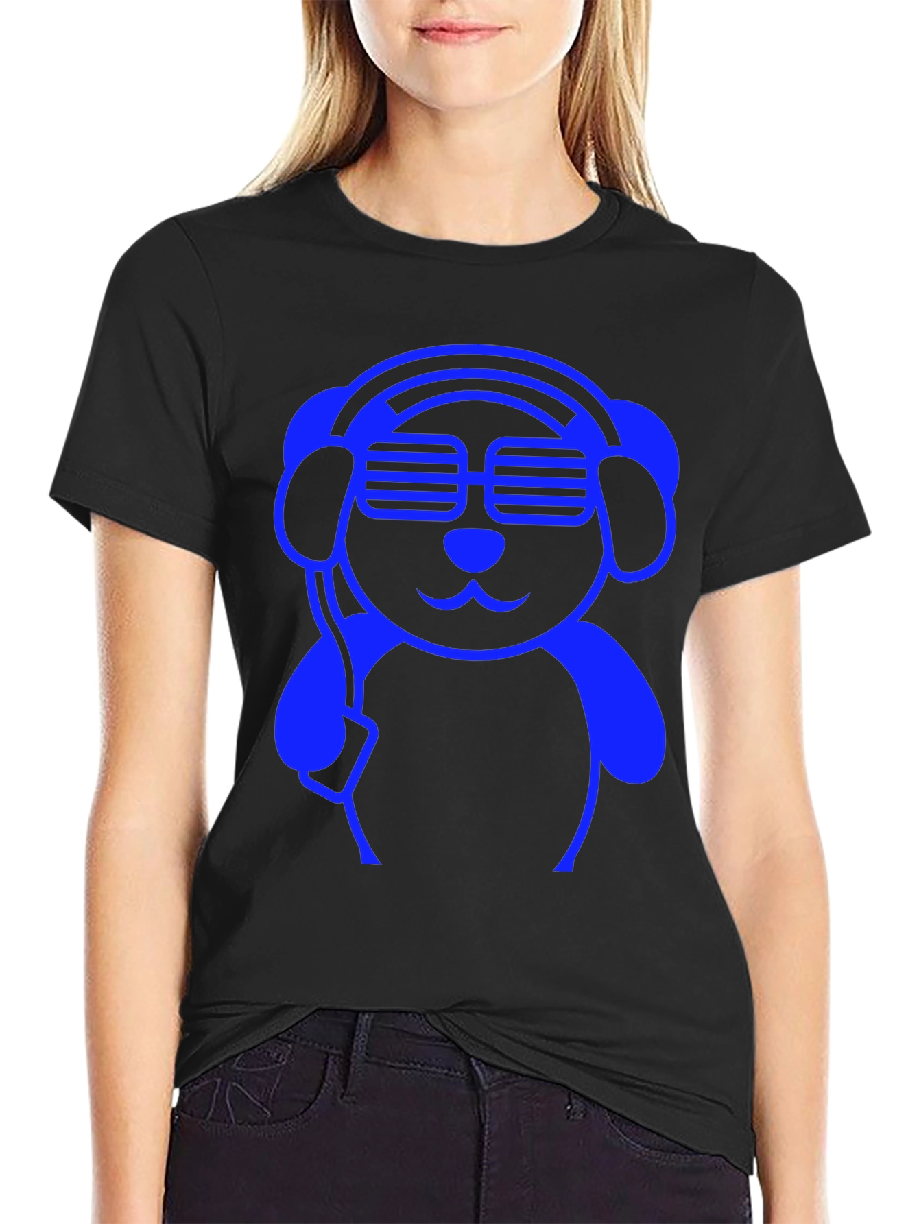 Cool Blue DJ Dog Graphic Tee