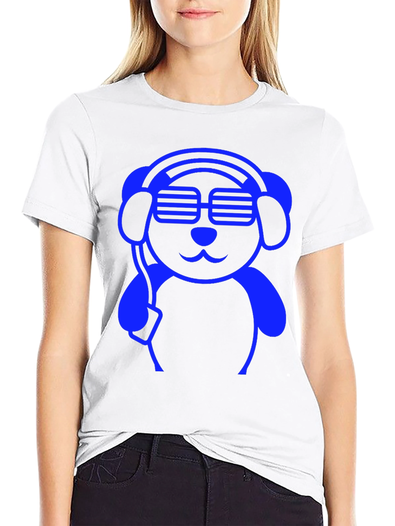 Cool Blue DJ Dog Graphic Tee