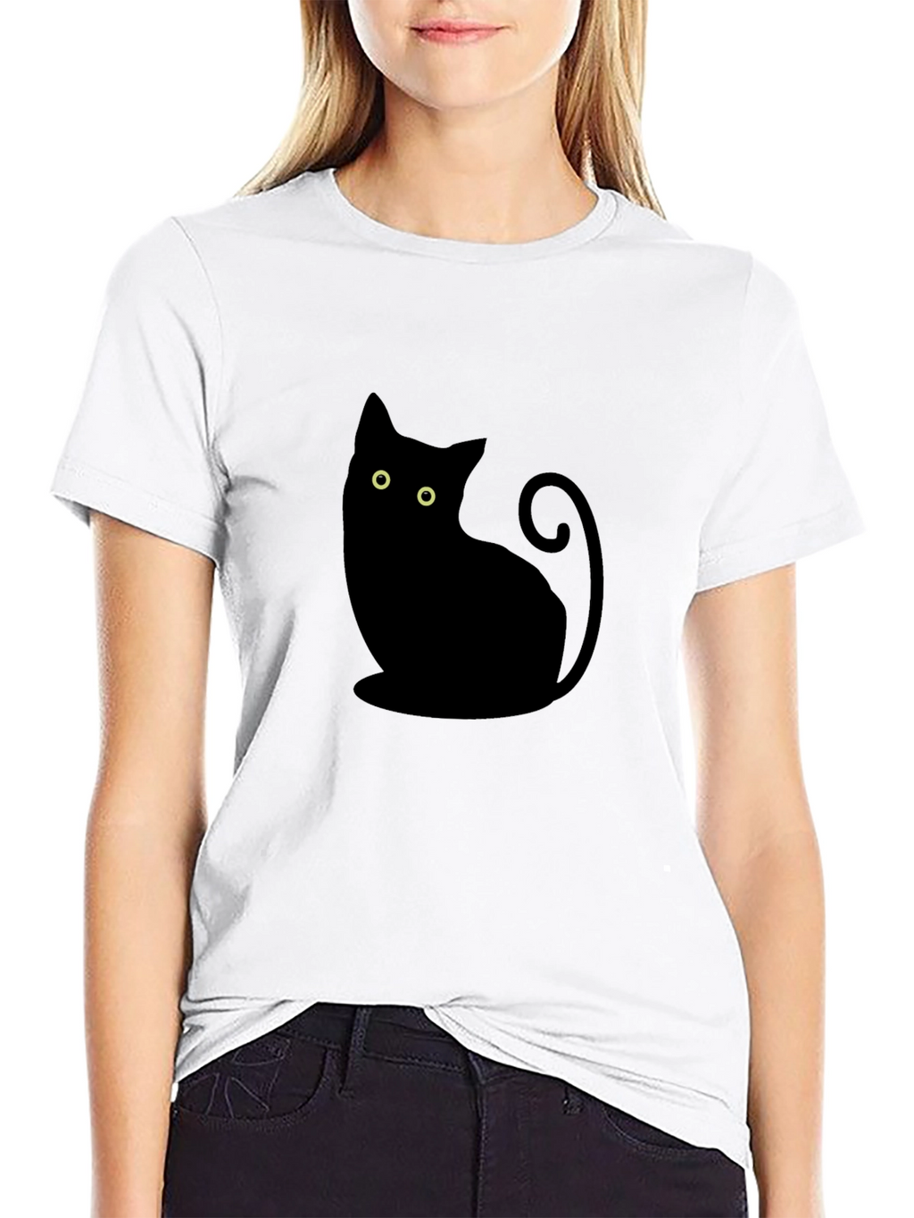 Black Cat Silhouette T-Shirt - Stylish & Comfortable