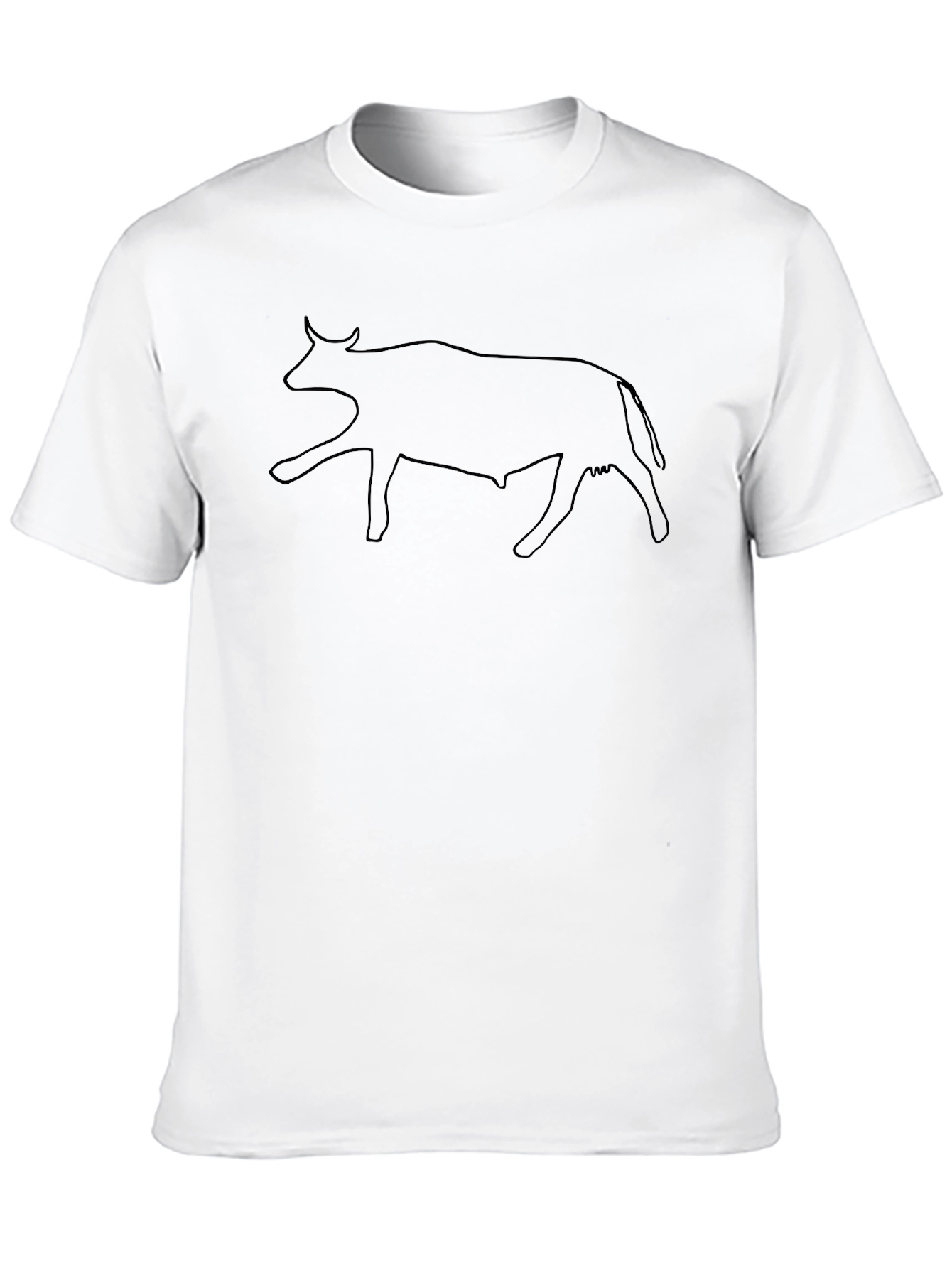 Cave Art Cow T-Shirt - Black