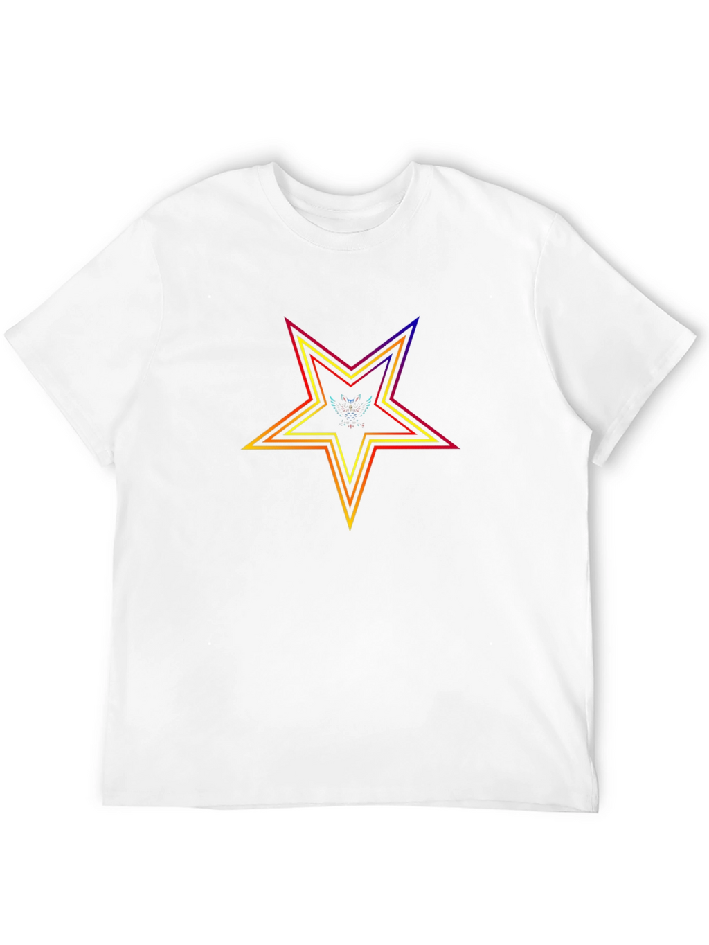 Rainbow Star Graphic Black T-Shirt