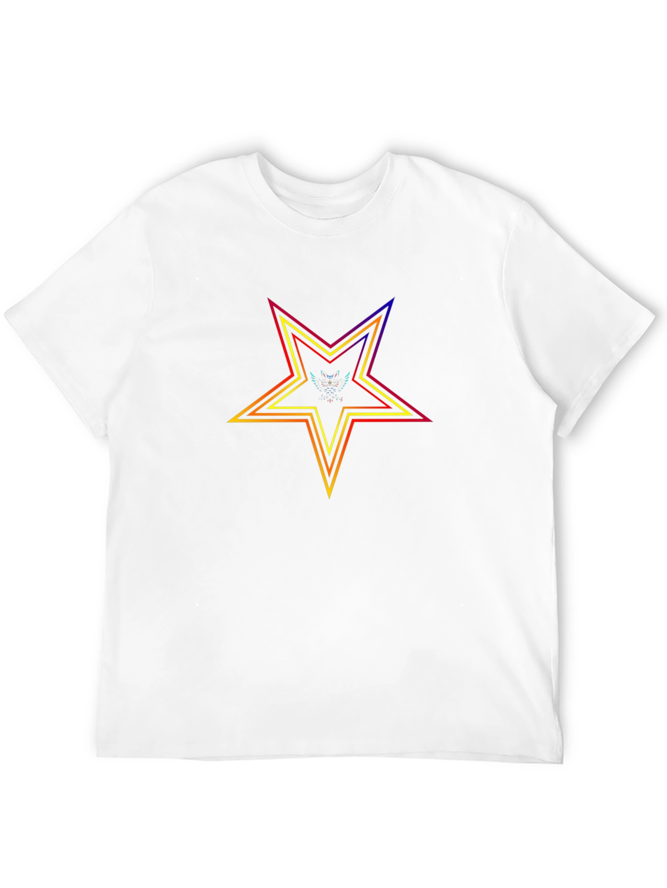 Rainbow Star Graphic Black T-Shirt