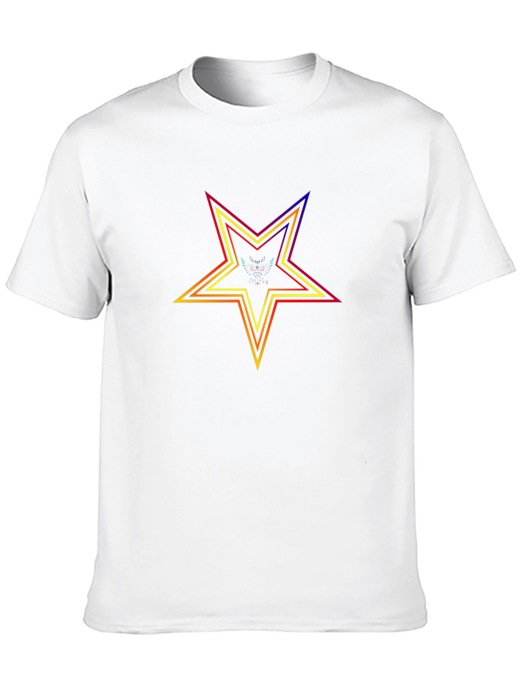 Rainbow Star Graphic Black T-Shirt