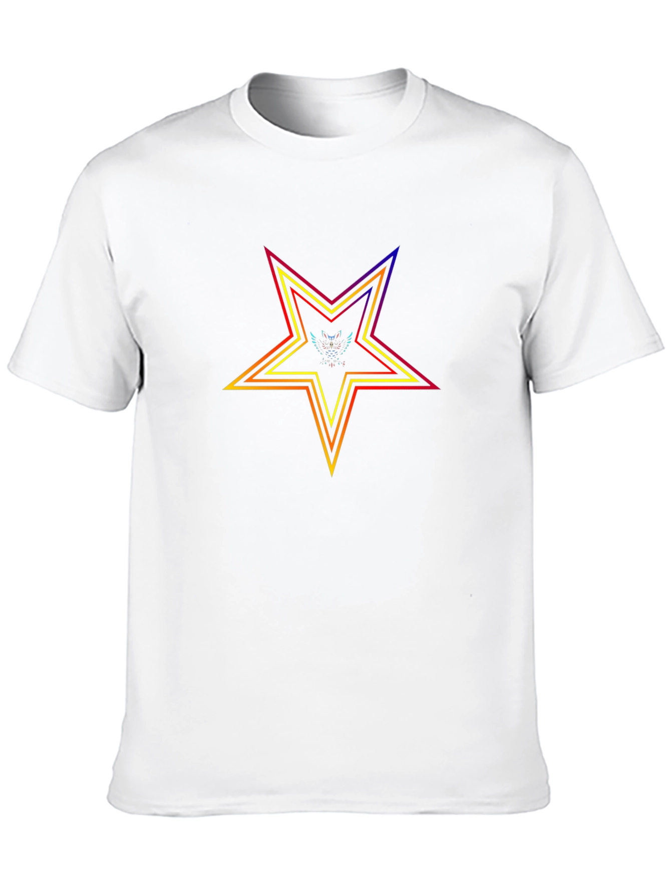 Rainbow Star Graphic Black T-Shirt