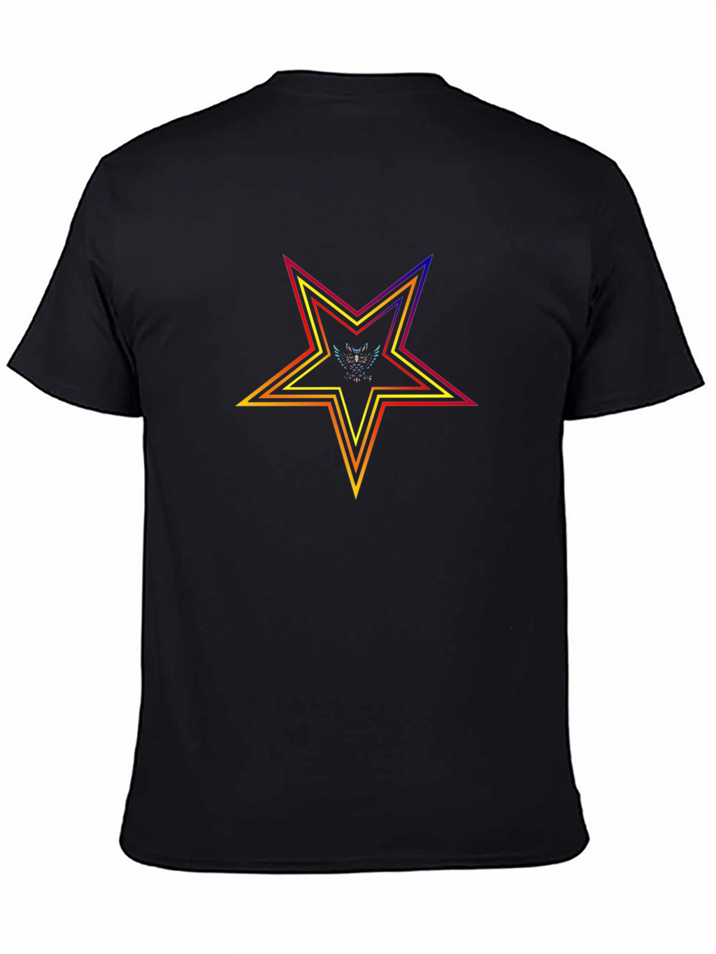 Rainbow Star Graphic Black T-Shirt