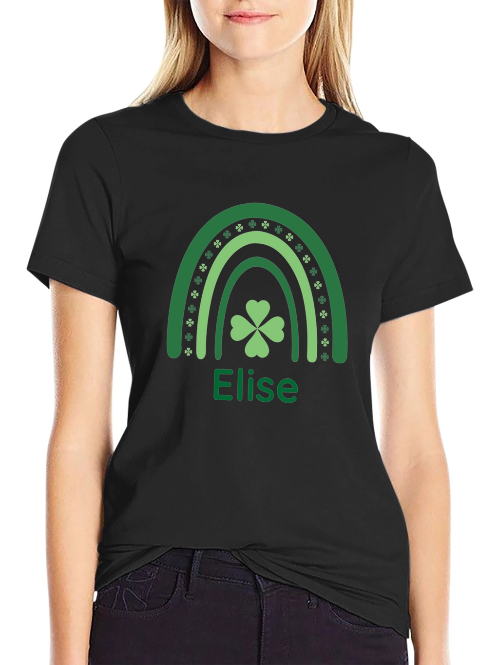 St. Patricks Day Elise Shamrock Rainbow T-Shirt