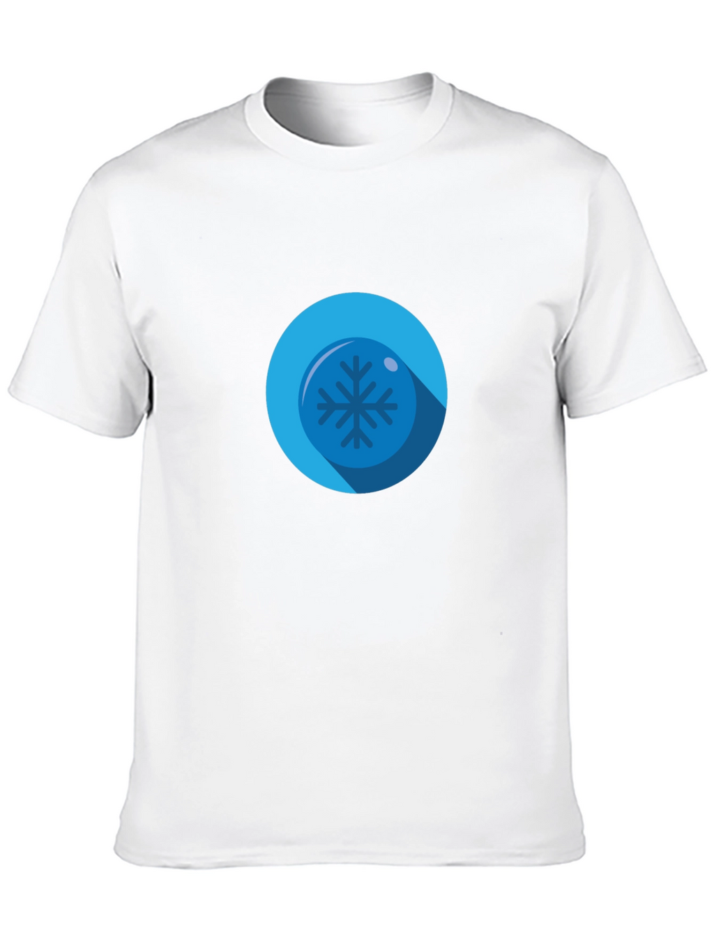 Cool Blue Snowflake Graphic Black T-Shirt