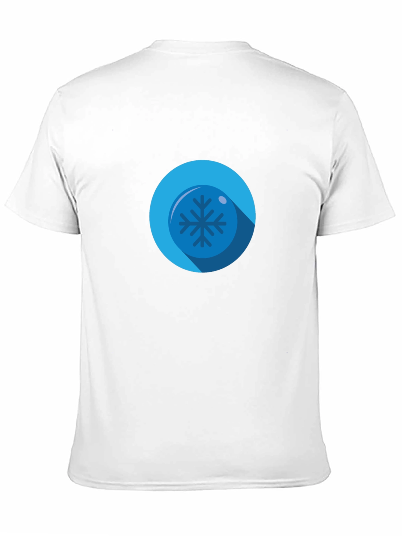 Cool Blue Snowflake Graphic Black T-Shirt
