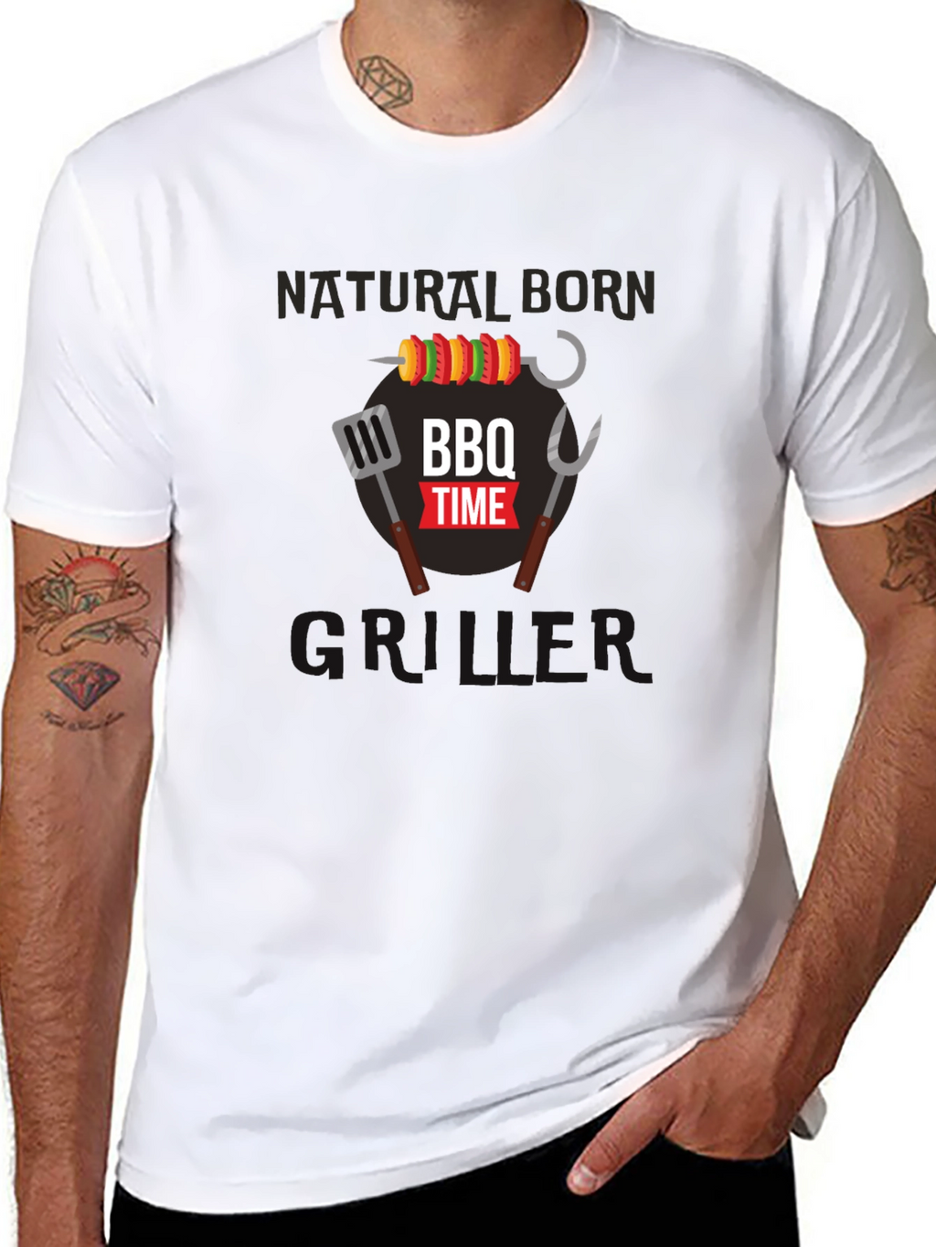 Natural Born Griller BBQ Time Graphic T-Shirt
