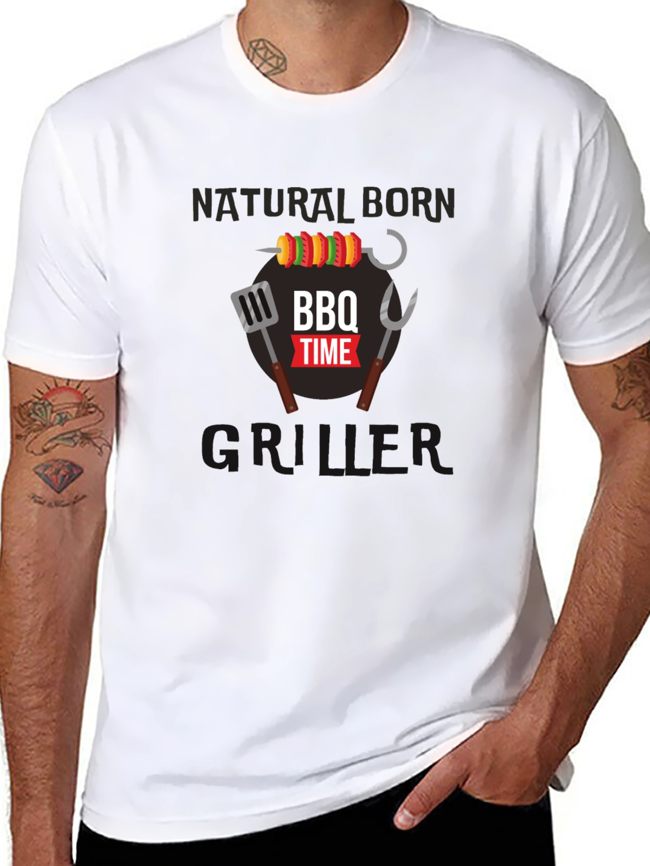 Natural Born Griller BBQ Time Graphic T-Shirt