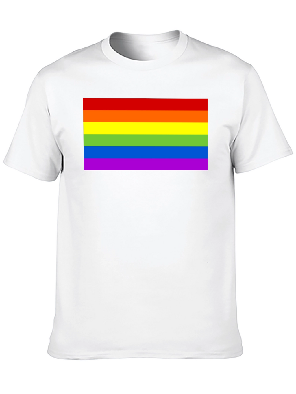 Pride Rainbow Flag Graphic Tee - Black Cotton T-Shirt