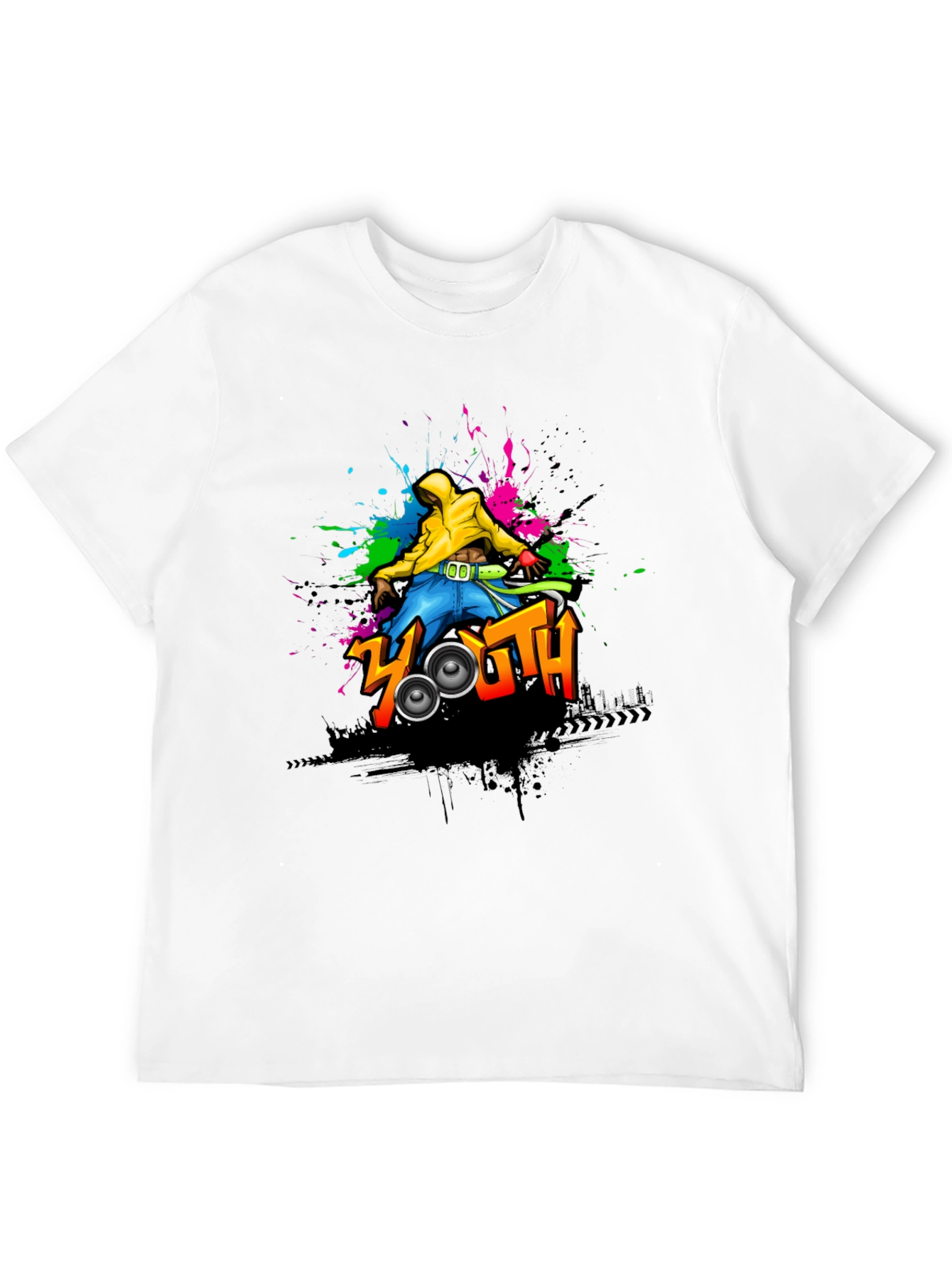 Youth Graphic Print Black T-Shirt