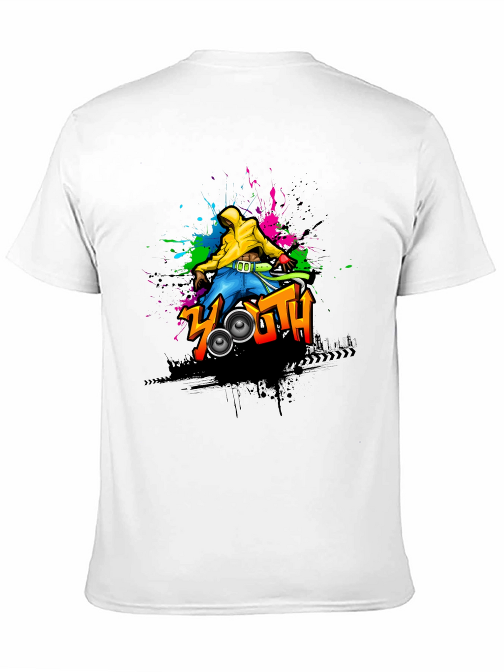 Youth Graphic Print Black T-Shirt