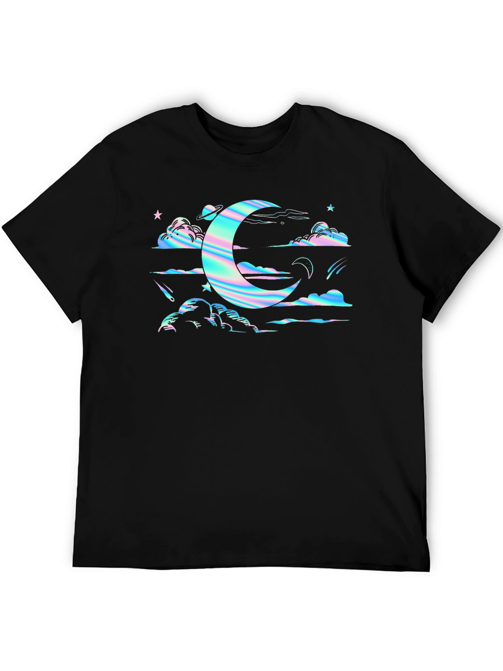 Cosmic Crescent Moon Graphic Tee