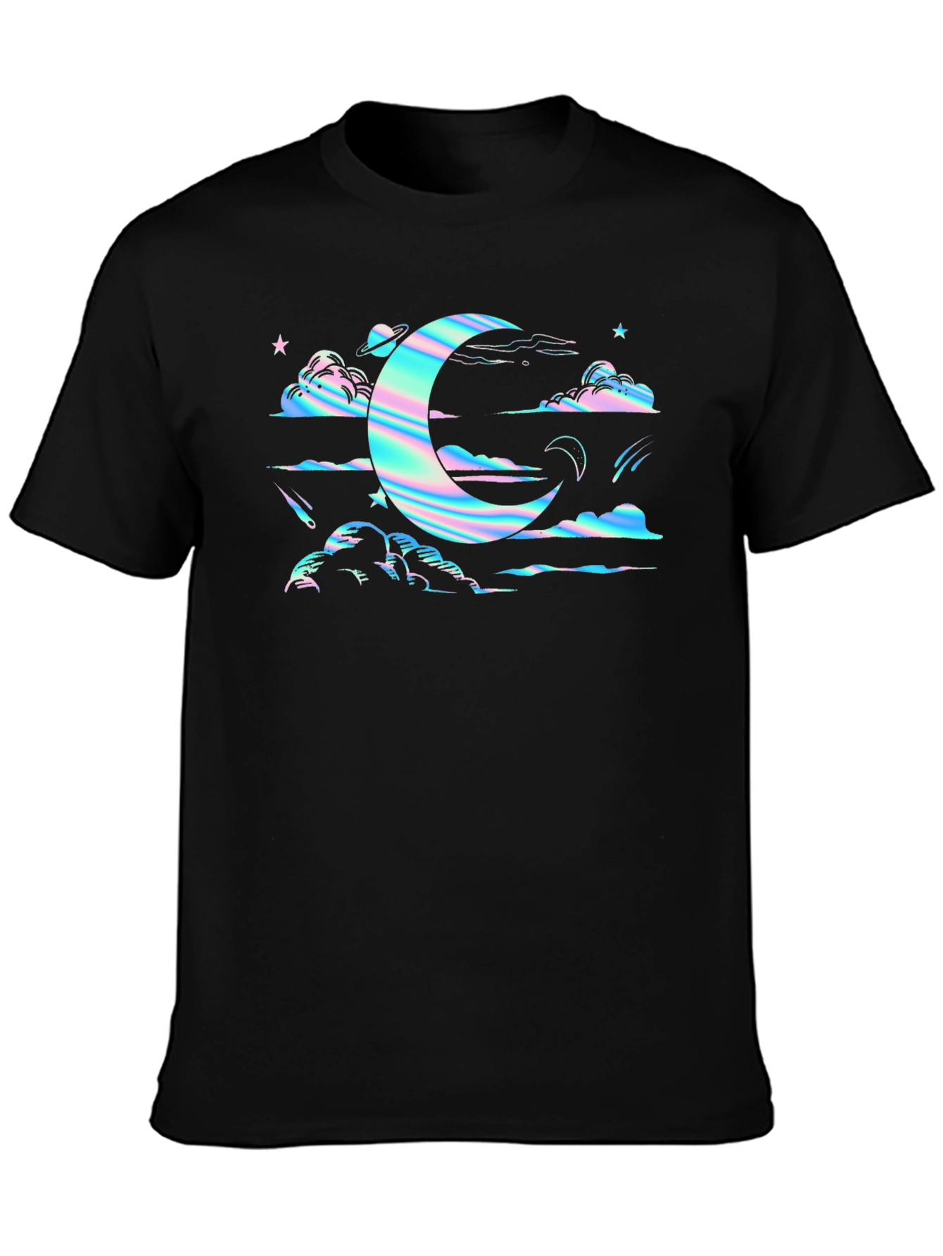 Cosmic Crescent Moon Graphic Tee