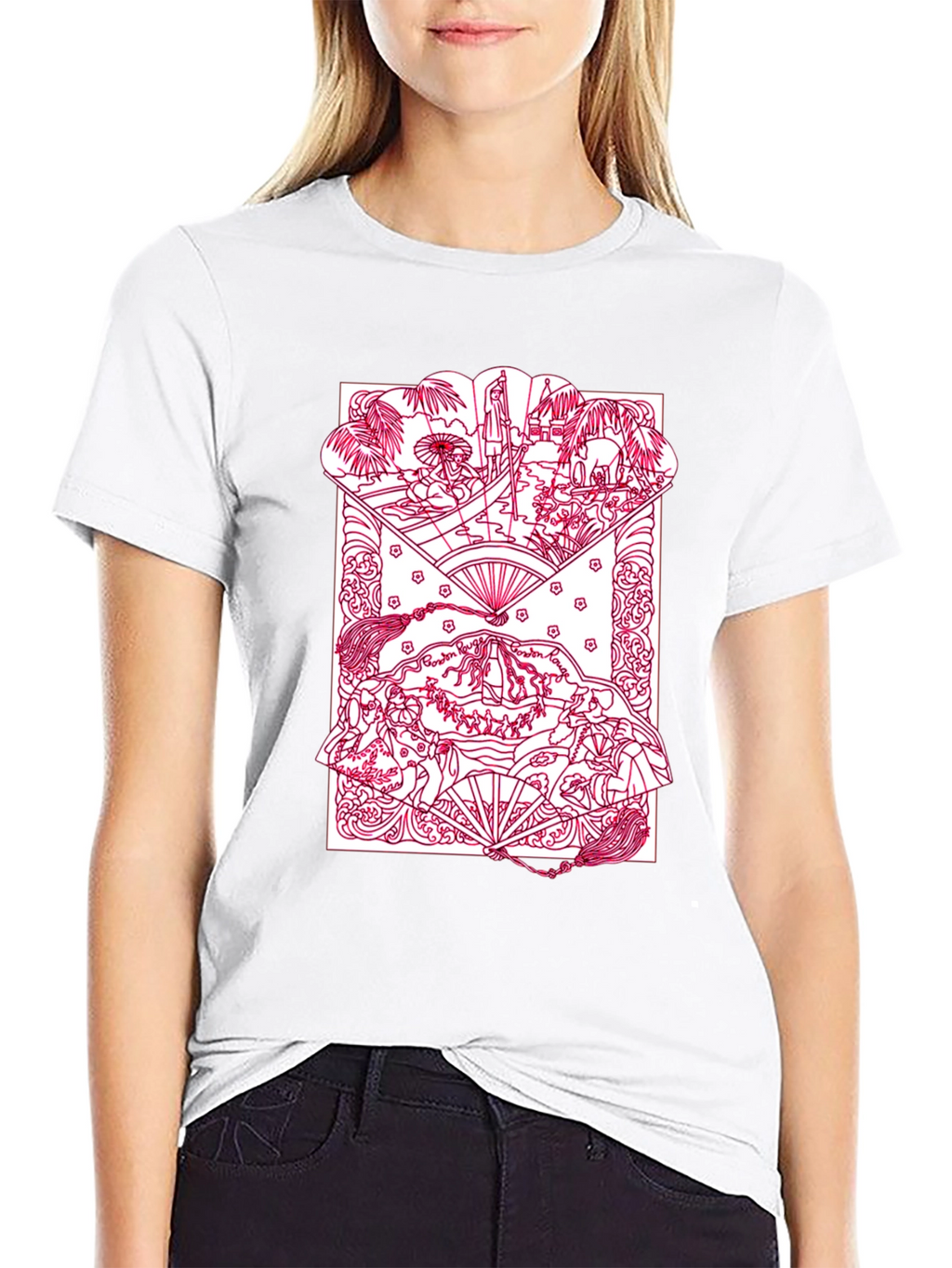 Artistic Graphic Print Crew Neck T-Shirt