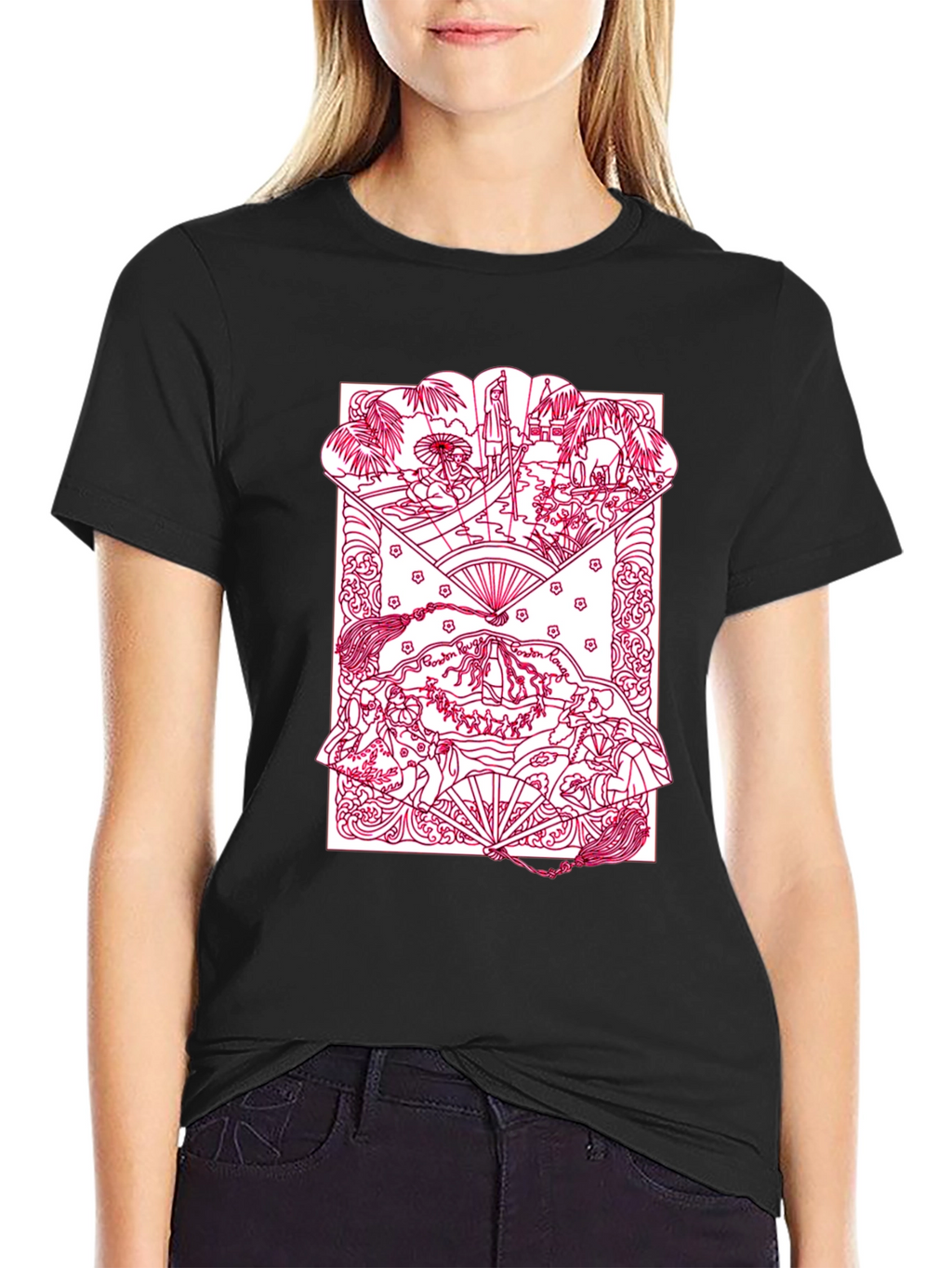 Artistic Graphic Print Crew Neck T-Shirt