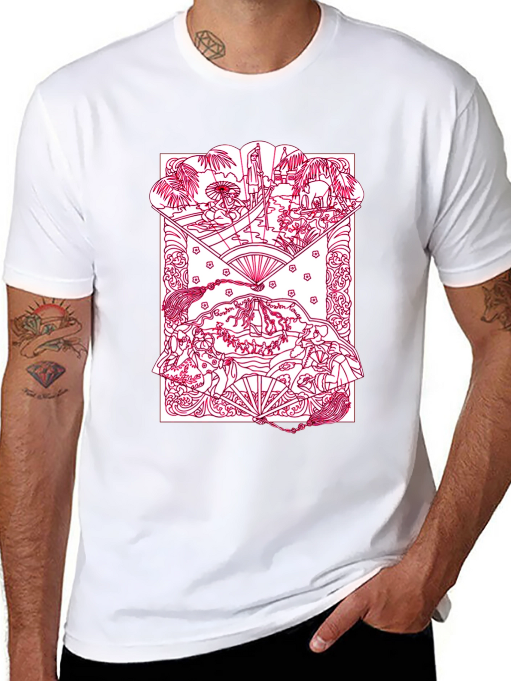 Artistic Graphic Print Crew Neck T-Shirt