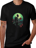 Skeleton & Roses Graphic Tee - Gothic Style