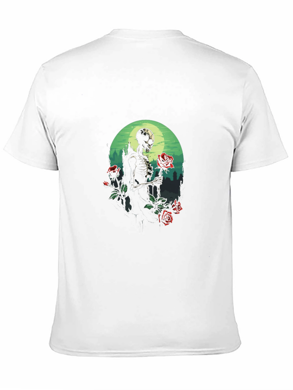 Skeleton & Roses Graphic Tee - Gothic Style