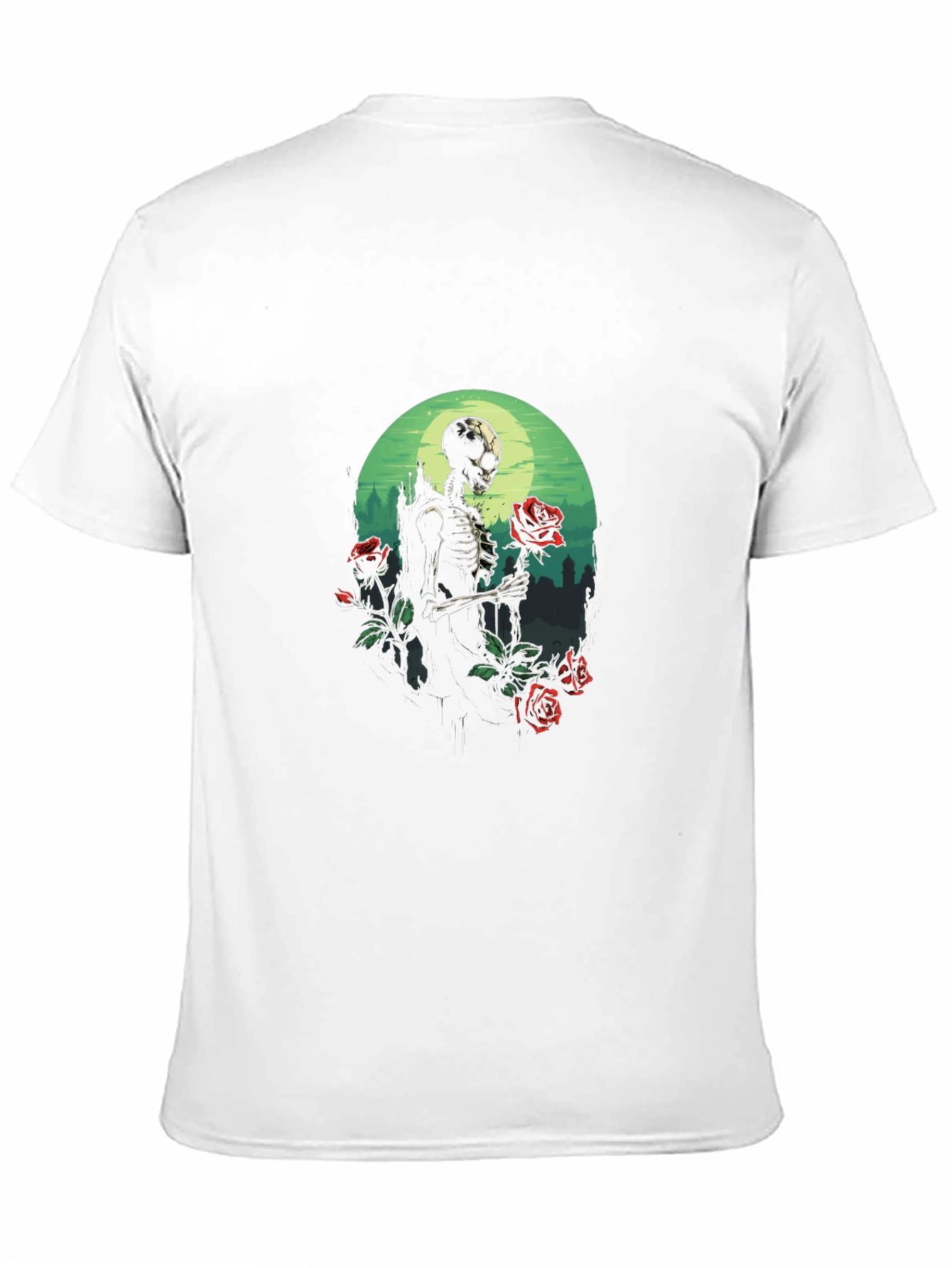 Skeleton & Roses Graphic Tee - Gothic Style