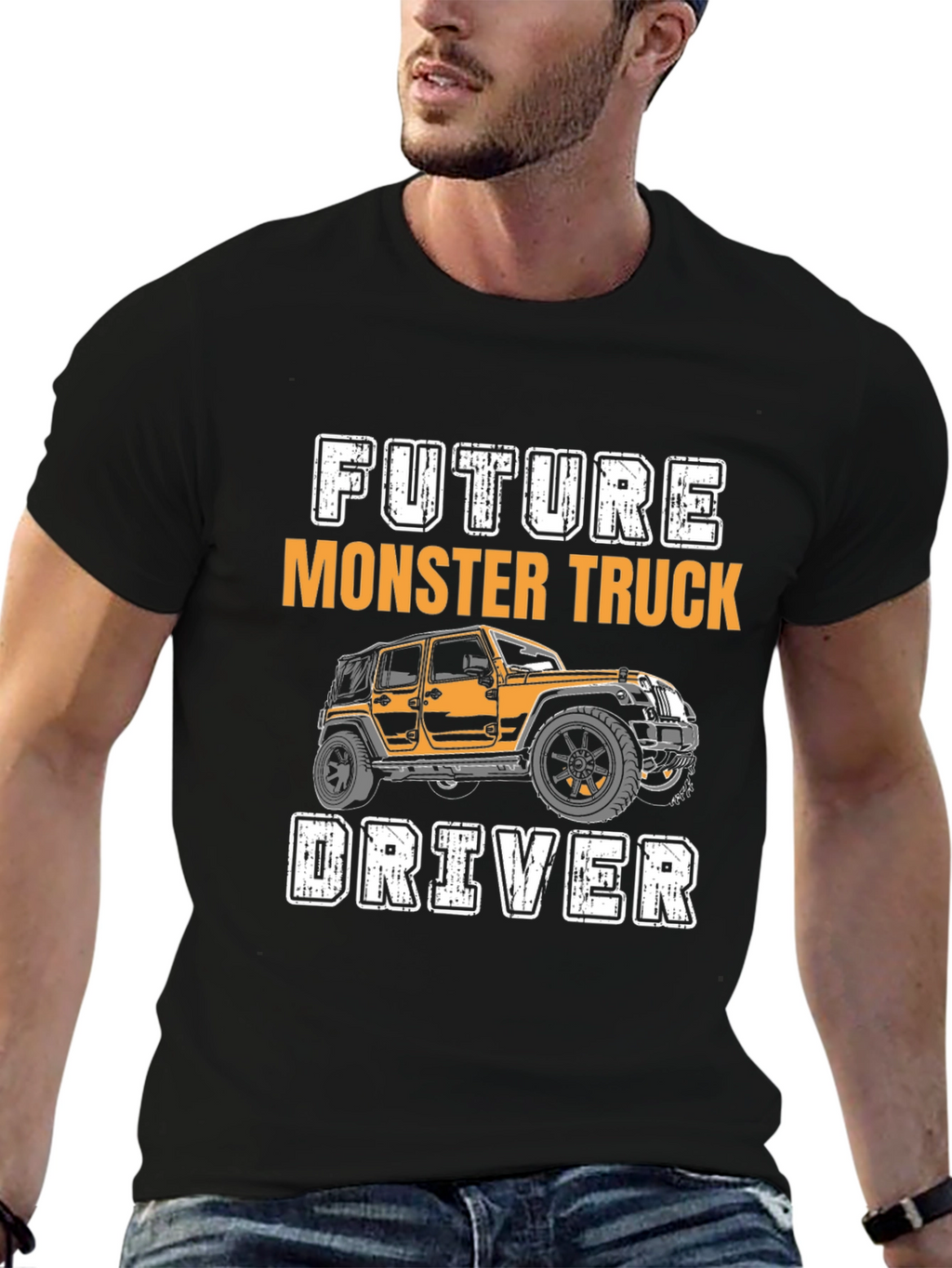 Future Monster Truck Driver Black Graphic Tee