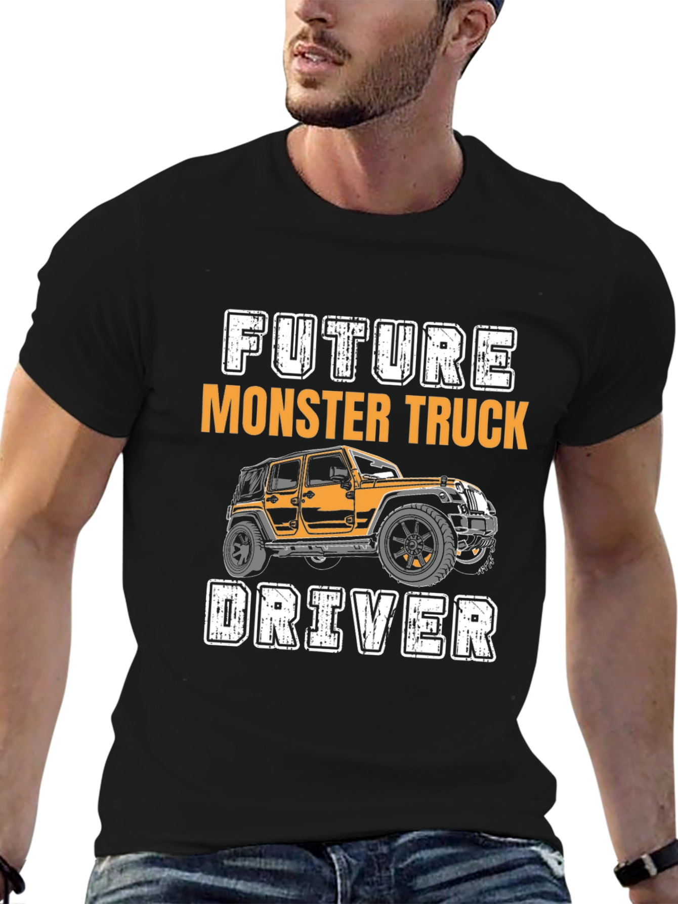 Future Monster Truck Driver Black Graphic Tee