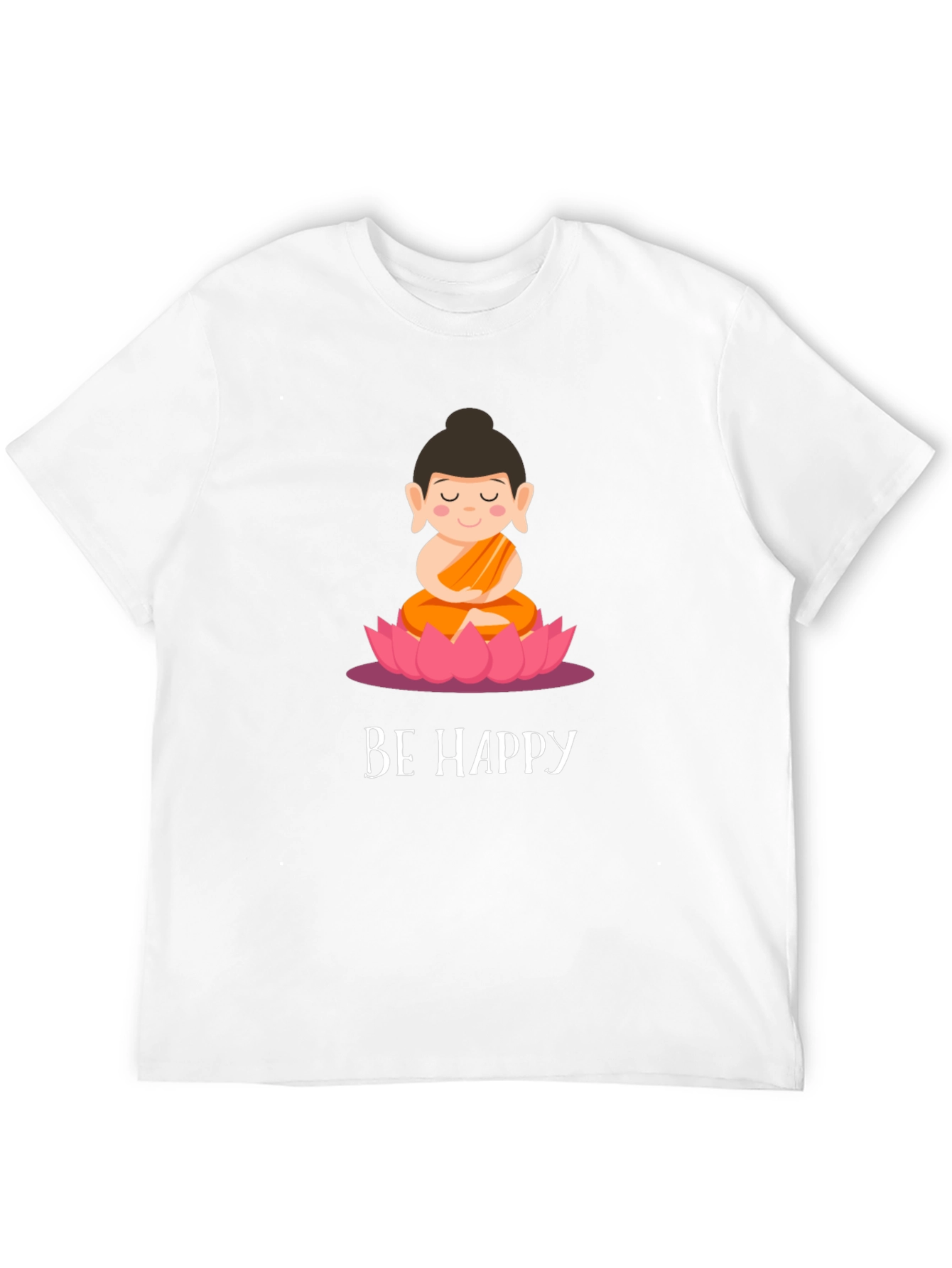 Be Happy Buddha Graphic Tee - Soft Cotton Blend