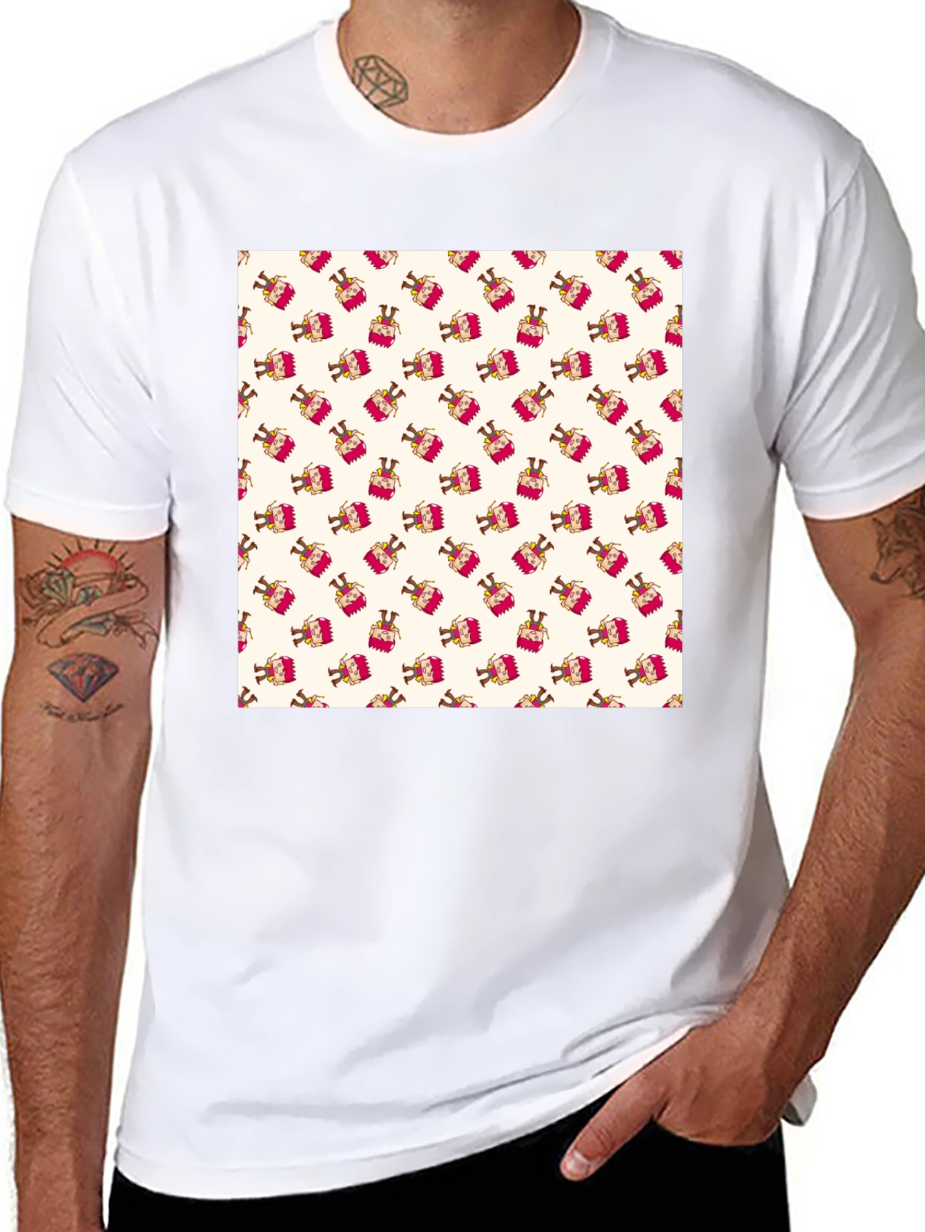 Patterned T-Shirt with Festive Design