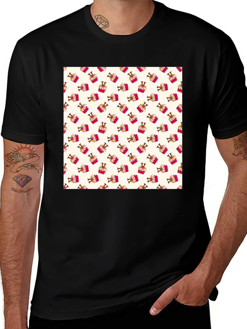 Patterned T-Shirt with Festive Design