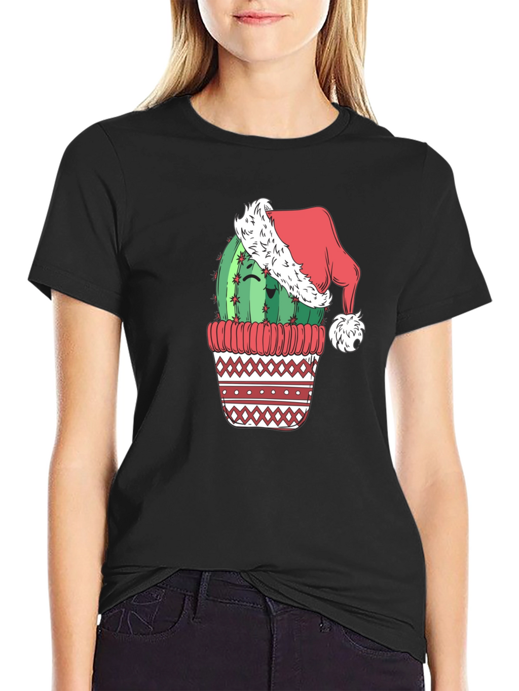 Festive Cactus Graphic Tee - Holiday Cheer!