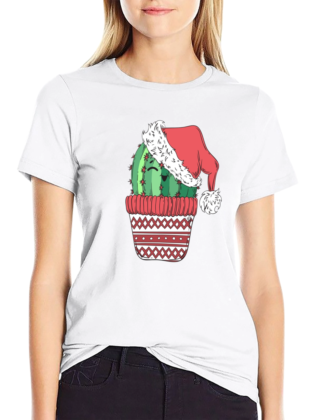 Festive Cactus Graphic Tee - Holiday Cheer!