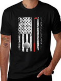 Golf American Flag Patriotic Graphic T-Shirt
