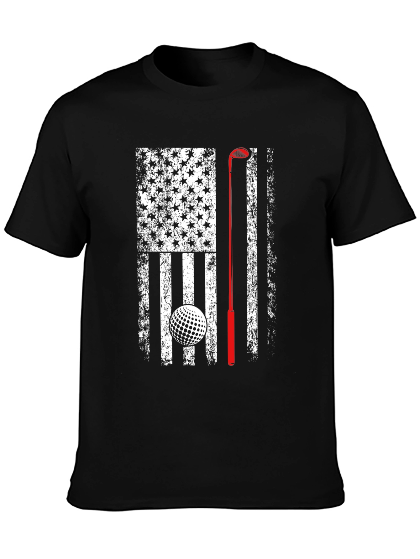 Golf American Flag Patriotic Graphic T-Shirt