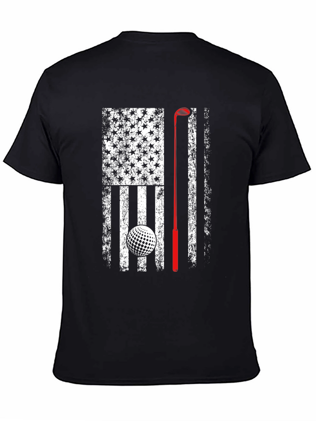 Golf American Flag Patriotic Graphic T-Shirt