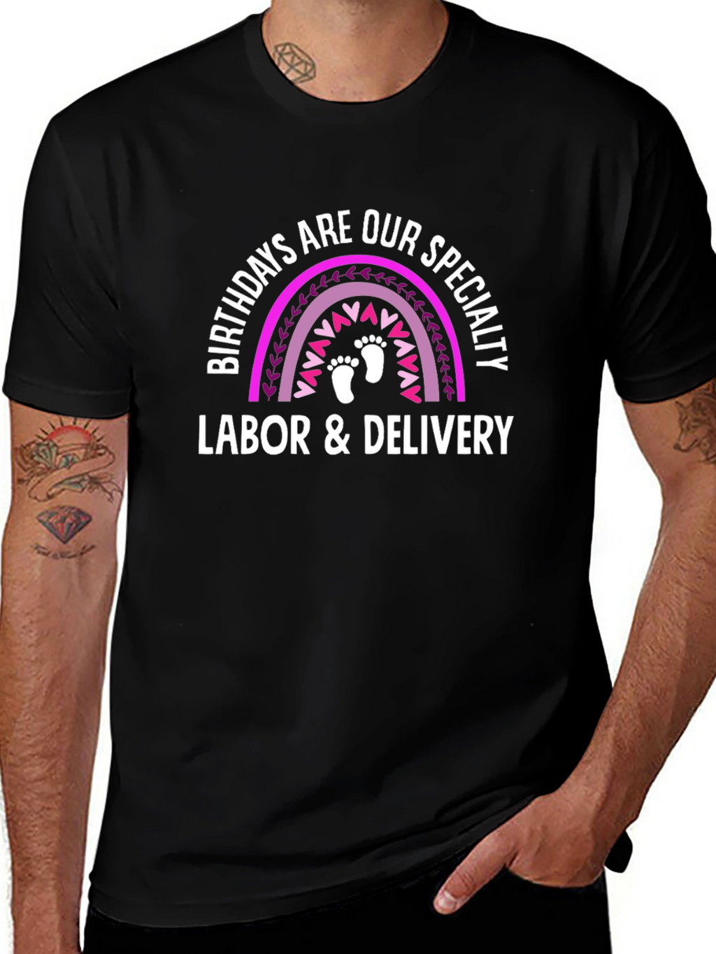 Labor & Delivery Birthday Rainbow T-Shirt